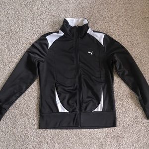black and white puma zip up